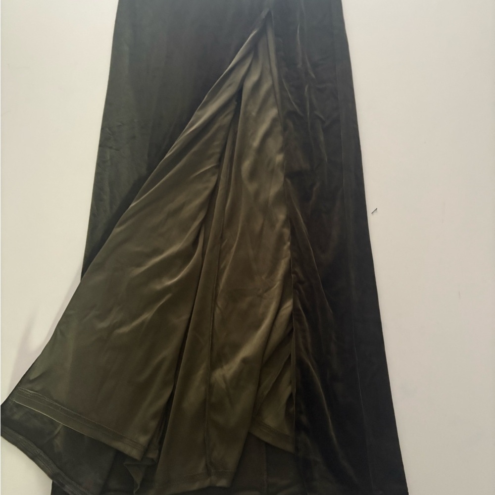 Chic Velvet Long Sleeve Dress in Dark Olive - Picture 6 of 9